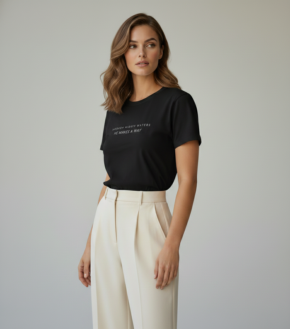 Through Mighty Waters Tee - Noir