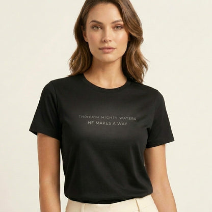 Through Mighty Waters Tee - Noir