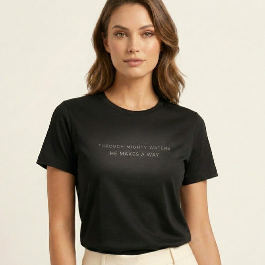 Through Mighty Waters Tee - Noir