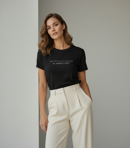 Through Mighty Waters Tee - Noir